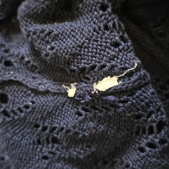 A.P.C. Tank Shell Cotton Navy Top  Open  Knit Scoop Neck SIZE medium - Picture 10 of 10